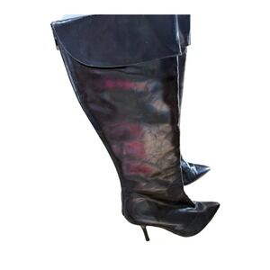 White House Black Market Knee High Heel Boots Size 7 1/2 Women's Leather